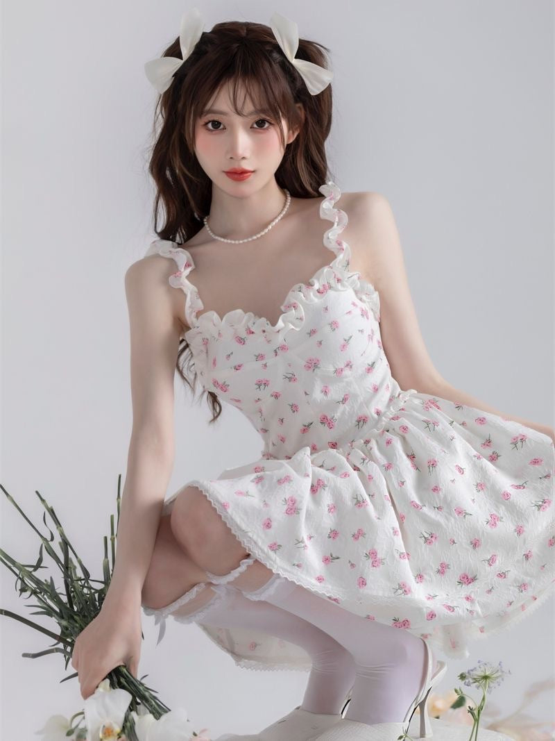 Elodie Ruffle Floral Mini Dress