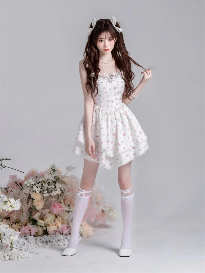 Elodie Ruffle Floral Mini Dress