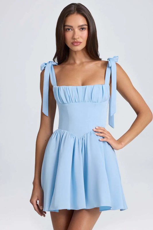 Rosalie Tie-Strap Mini Dress
