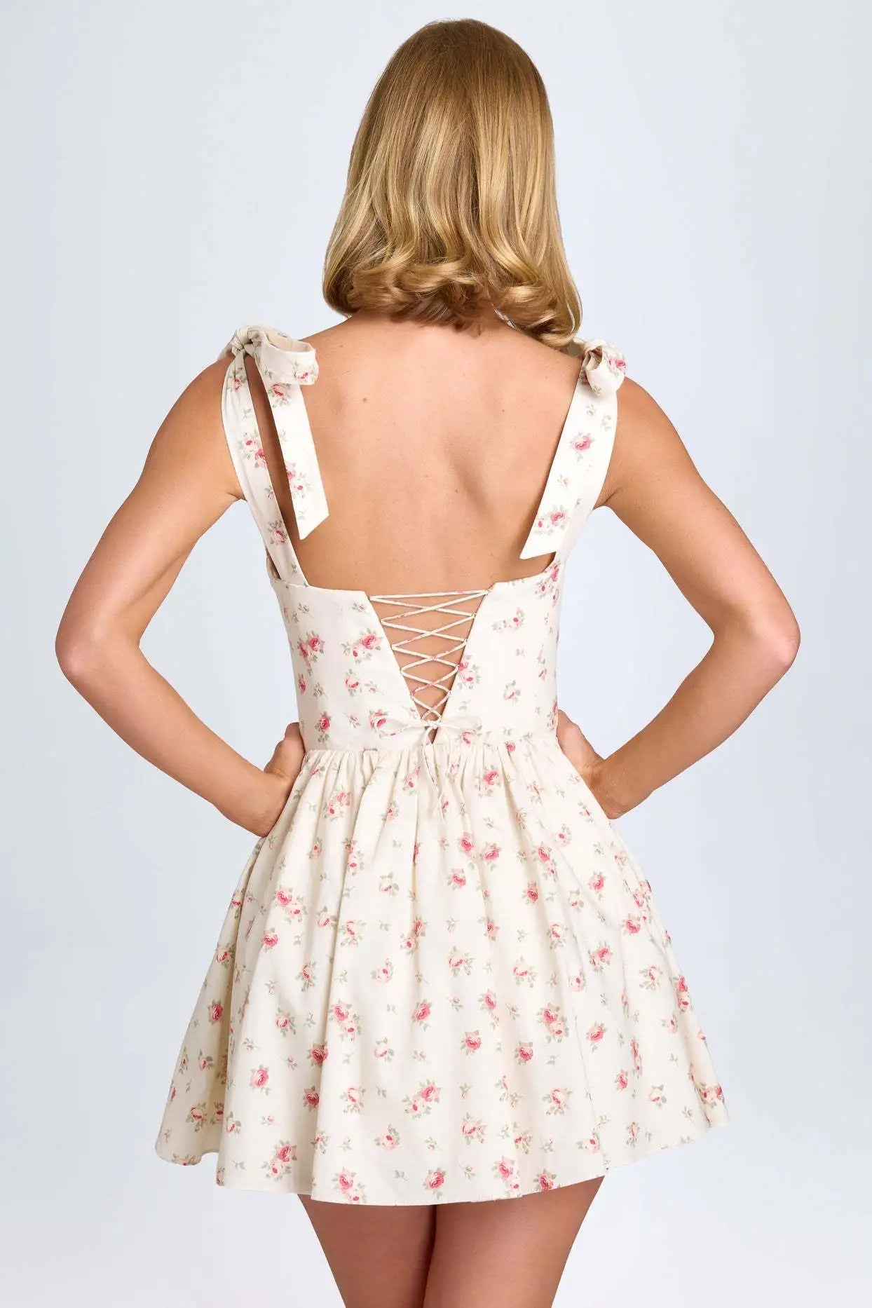 Rosalie Tie-Strap Floral Mini Dress